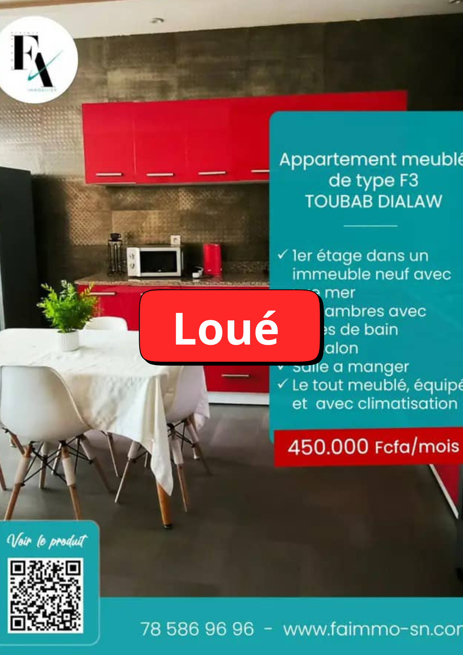 Appartement meublé de type F3  A TOUBAB DIALAW